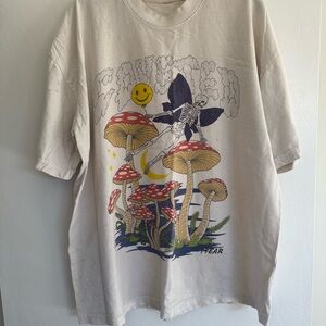 Mushroom Skeleton Graphic Tee in Cream